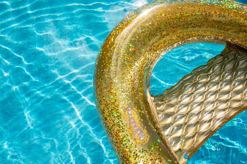PoolCandy Sun Chair Water Raft, Gold Glitter - Image 2